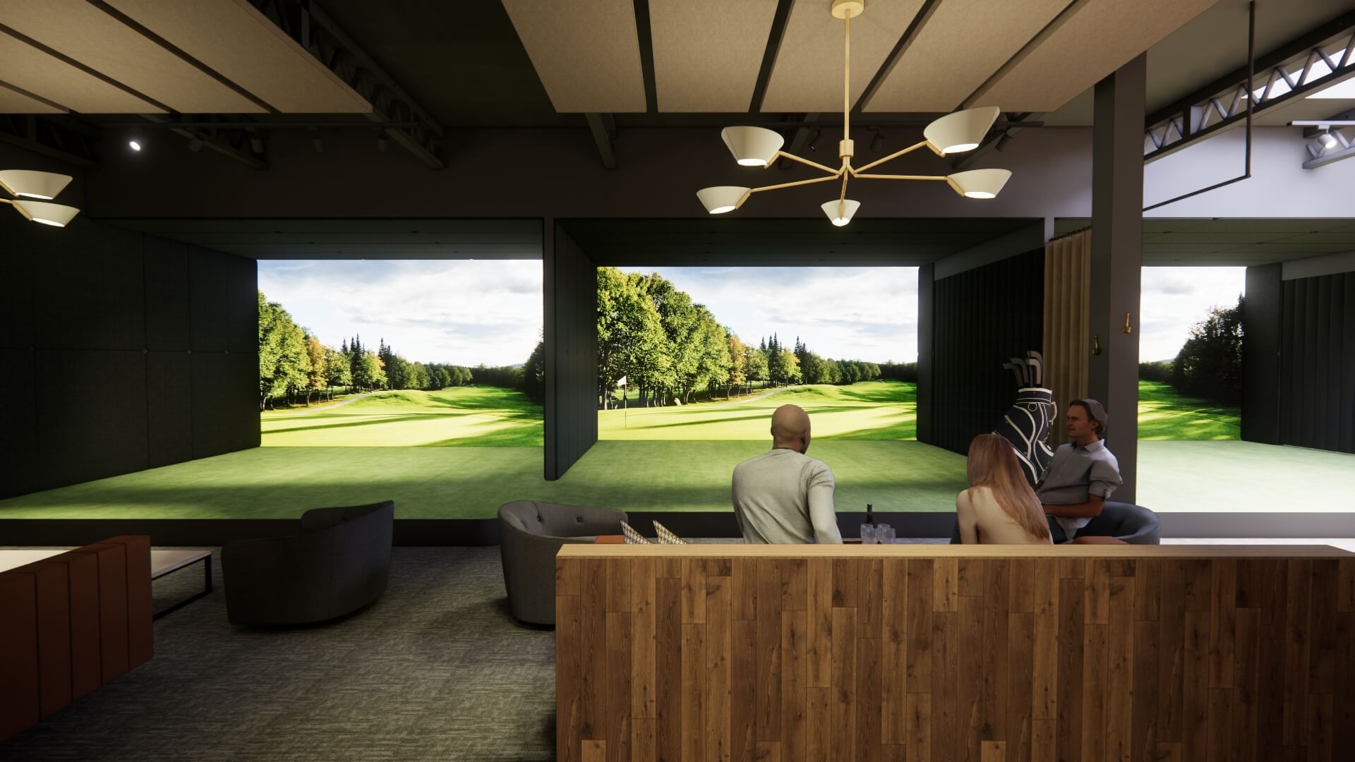 Intérieur du golf intérieur Golf en Ville Montréal